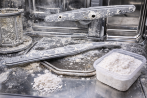 Kalkablagerungen in der Spülmaschine