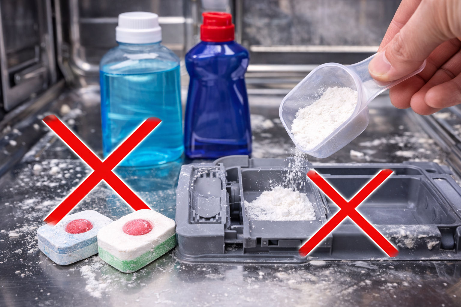 Zu wenig oder falsches Spülmittel