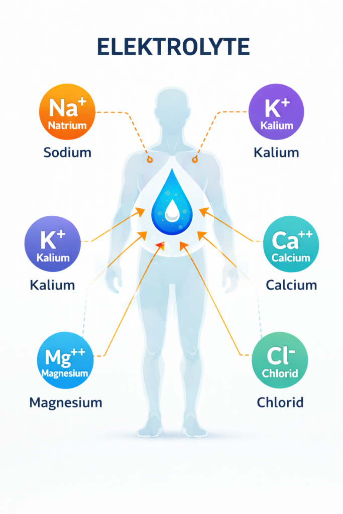 Elektrolyte Mineralstoffe Natrium Kalium Magnesium Calcium