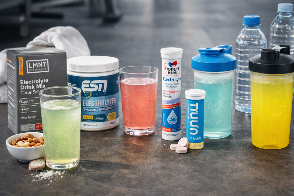 Vergleich verschiedener Elektrolyte Produkte für Sport und Hydration